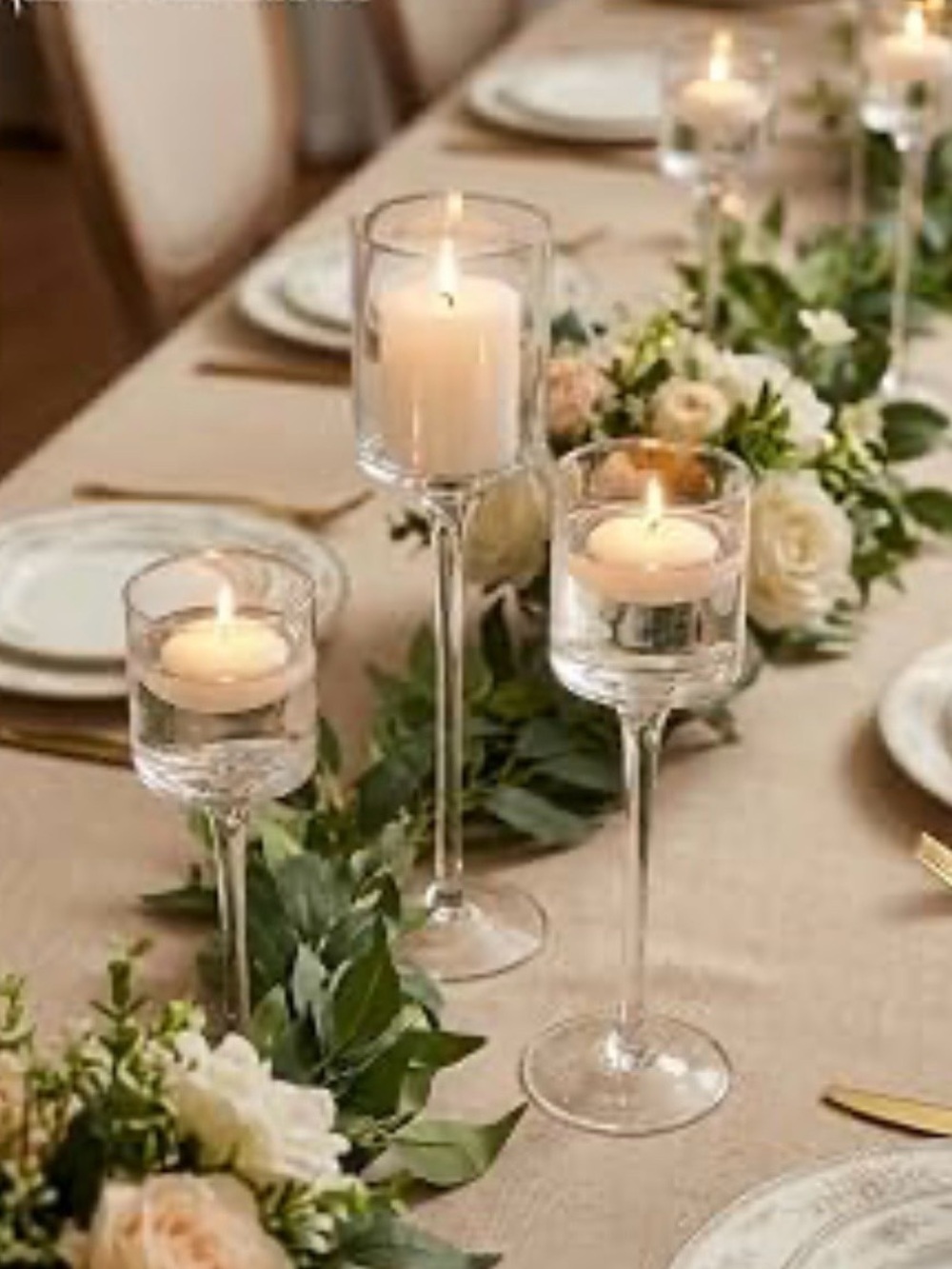 Household candlesticks set X 2 lot glass 6 pc wedding